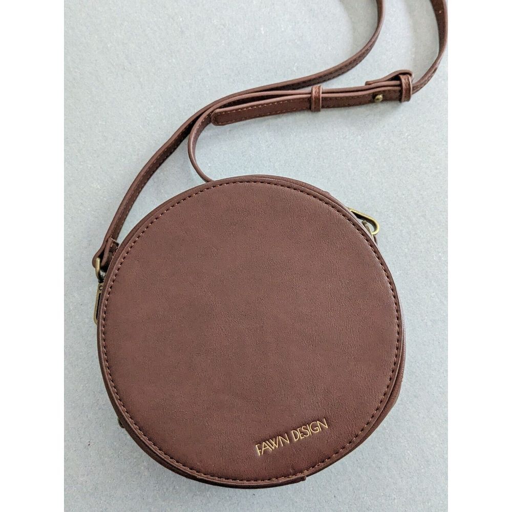 Fawn Design The Circle Bag Minimal‎ Crossbody Brown Purse